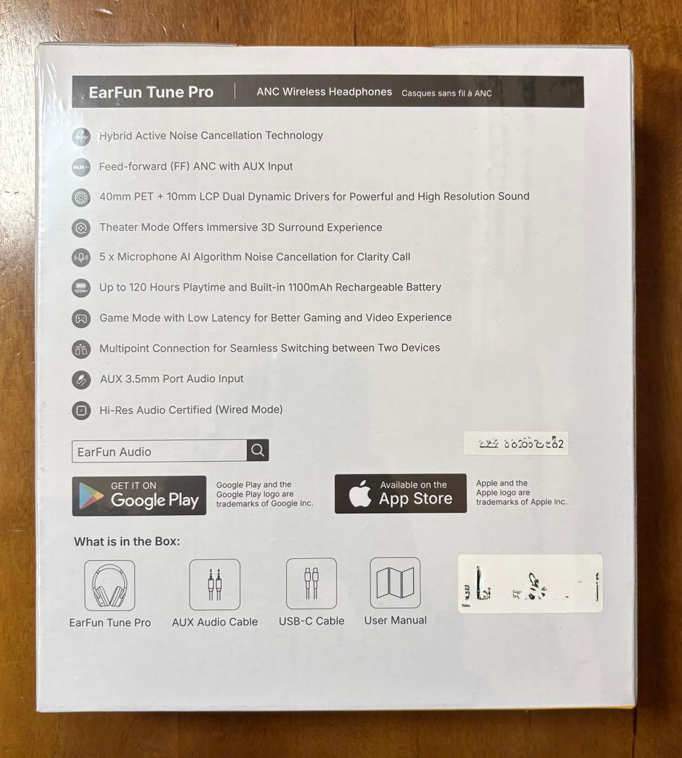 新品未開封　EarFun Tune Proワイヤレスヘッドホン　ブラック