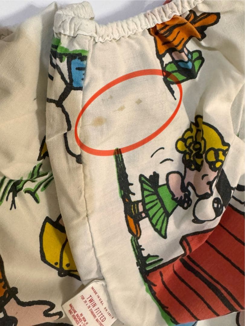 【人気柄】スヌーピーヴィンテージツインフィットシーツ/野球柄