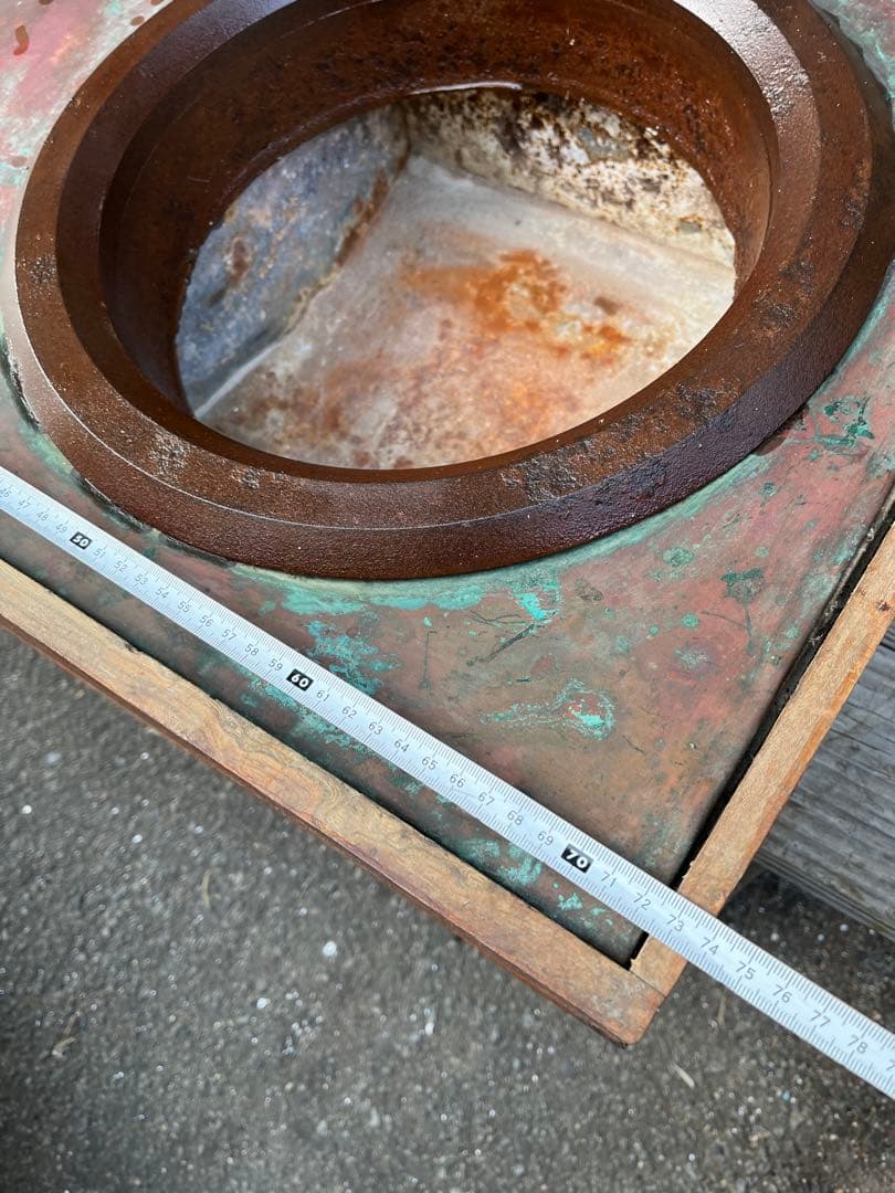 長火鉢、銅板長火鉢、木製長火鉢、 天板銅製長火鉢、レトロ長火鉢、火鉢、焼物火鉢