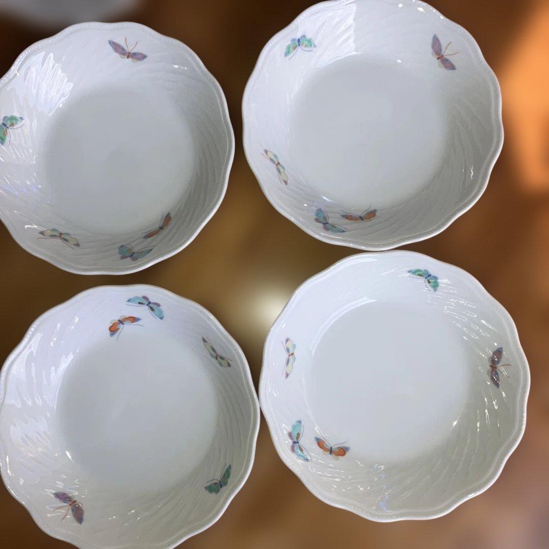 深川製磁 蝶紋様柄 深皿10客揃