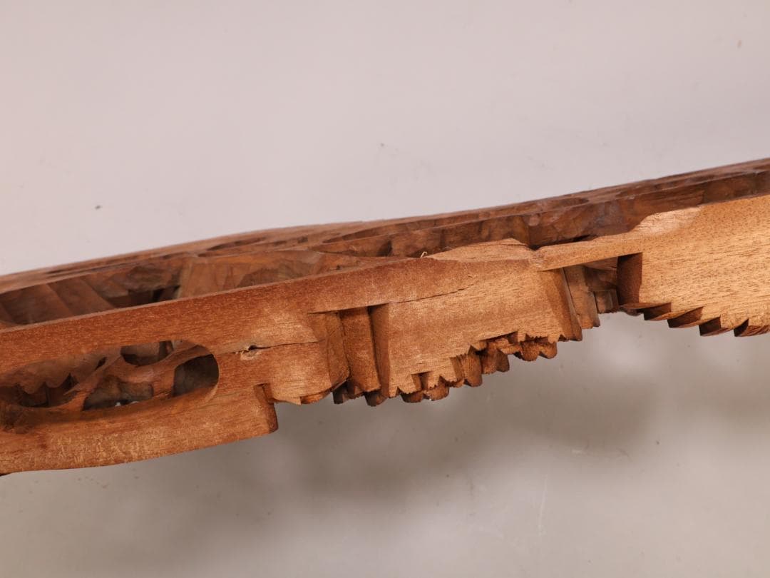 BK540　東洋彫刻　仏教美術　木彫　欄間　硯　結界　仕切り　寺院　仏壇