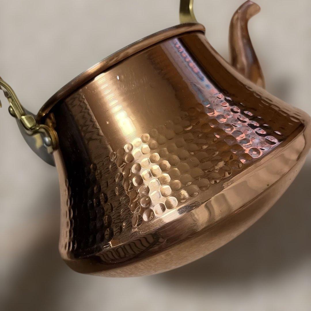 島本製作所ケトル　銅製やかん木製ハンドル付き 1.8リットル