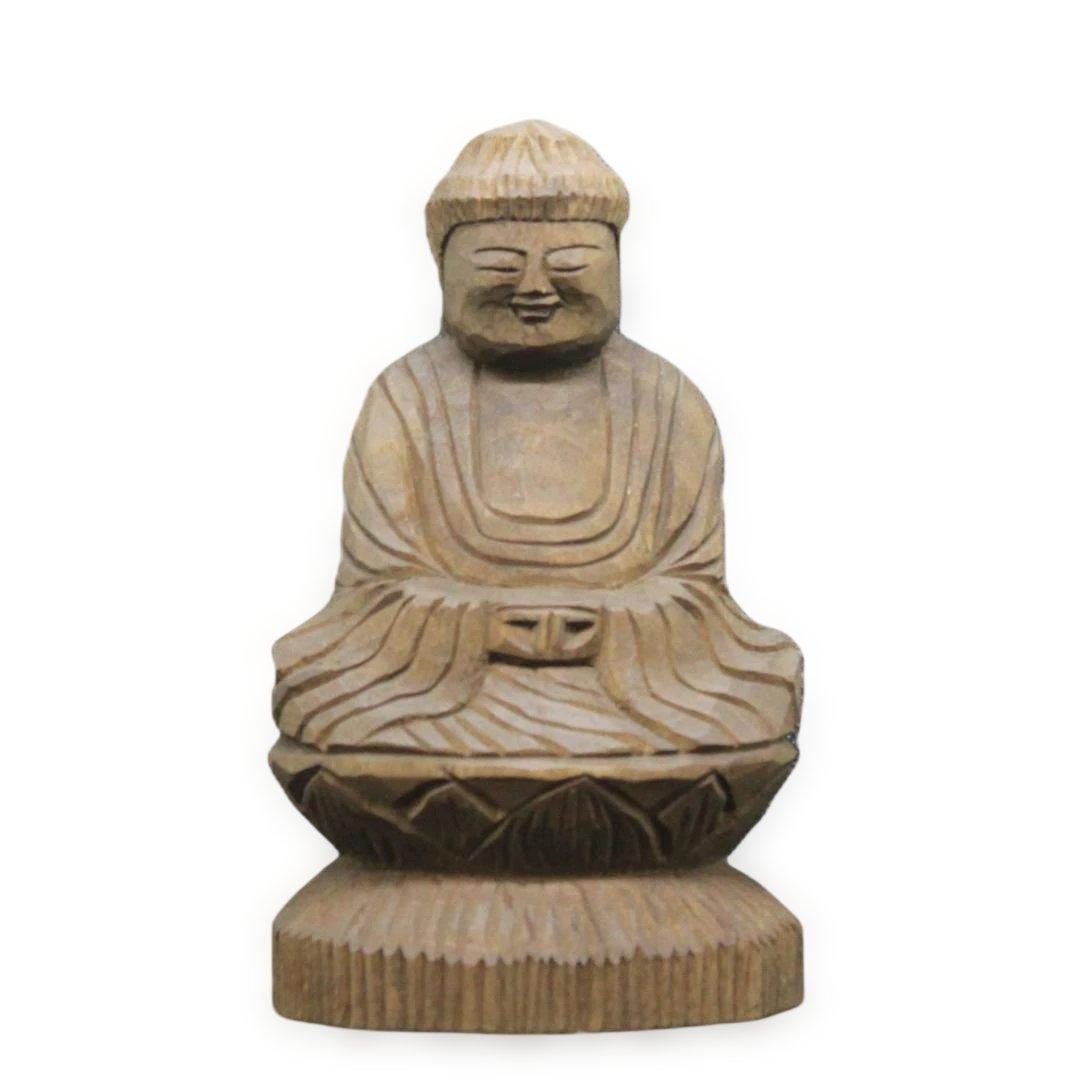 阿弥陀如来坐像(15cm an7603)仏像 円空仏 摸刻 木彫