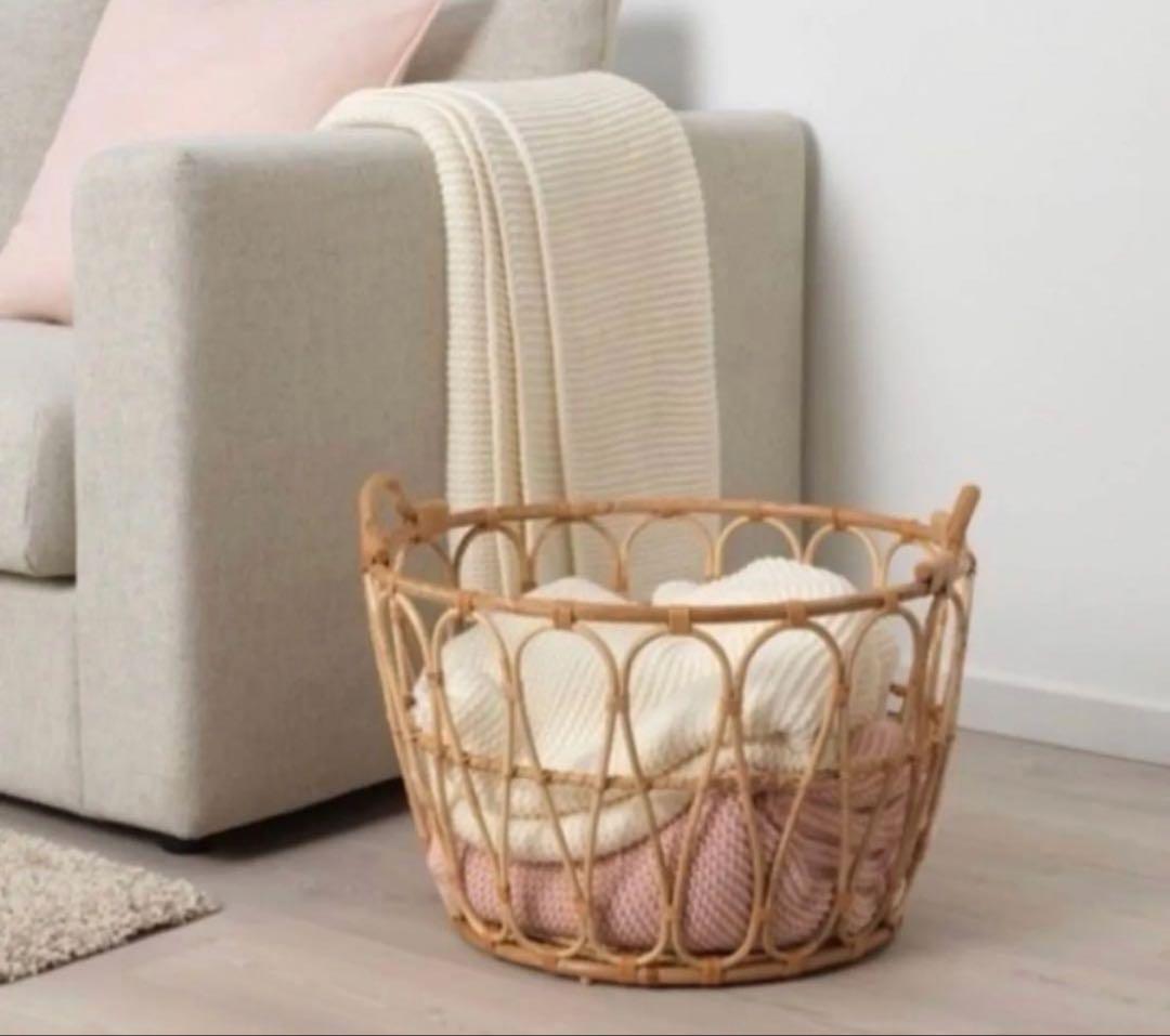IKEA イケア スニダード バスケット　かご　ラタン　籐製　天然素材