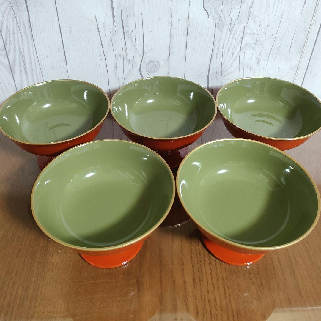 木曽漆器のデザートカップ碗 5個セット