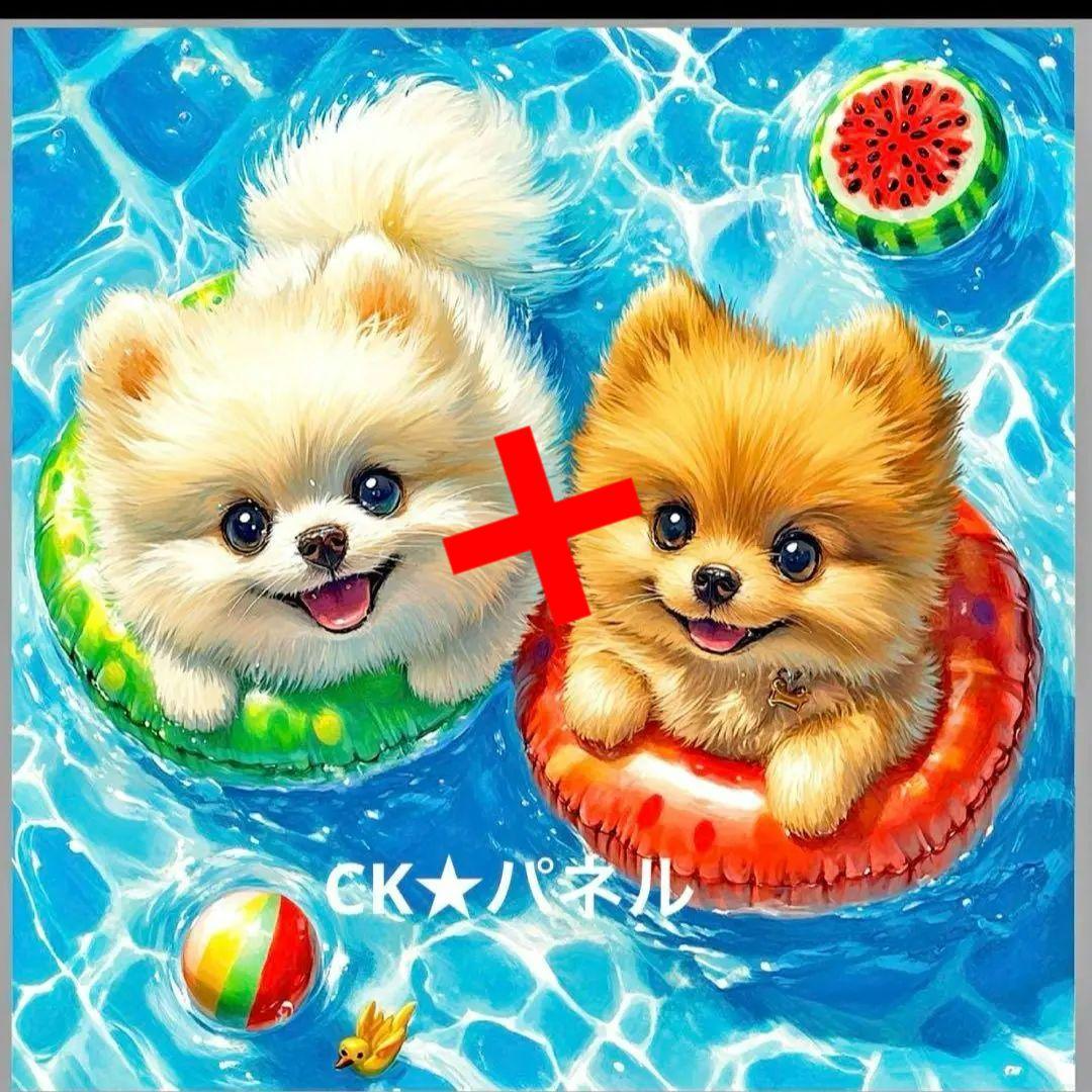 激レアポメラニアンパネル生地　ハンドメイド