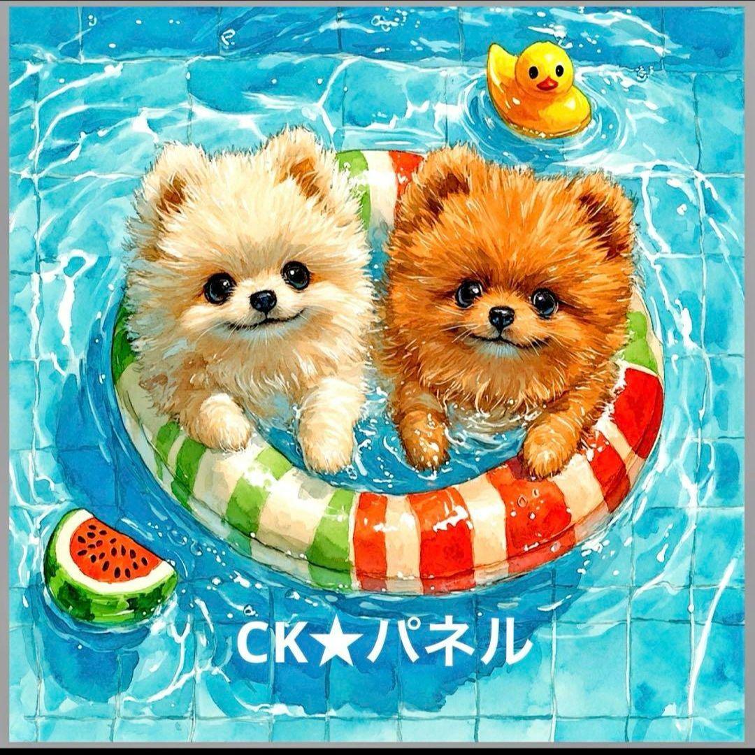 激レアポメラニアンパネル生地　ハンドメイド