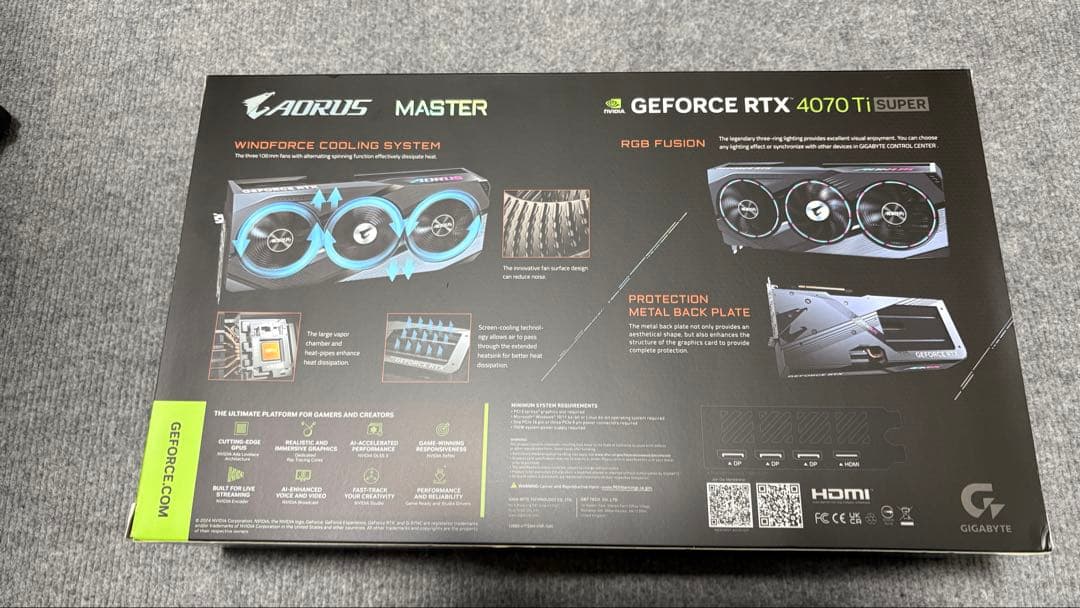 グラフィックボード・グラボ・ビデオカード AORUS RTX4070 Ti SUPER MASTER 16G