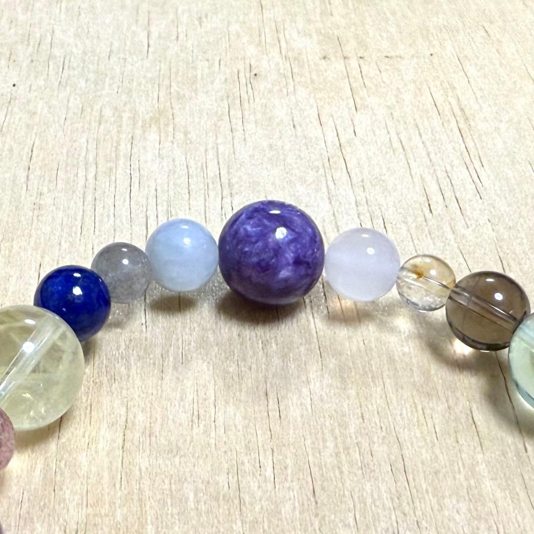 天然石（ラリマー、インカローズ、チャロアイト、ムーンストーン等）ブレスレット