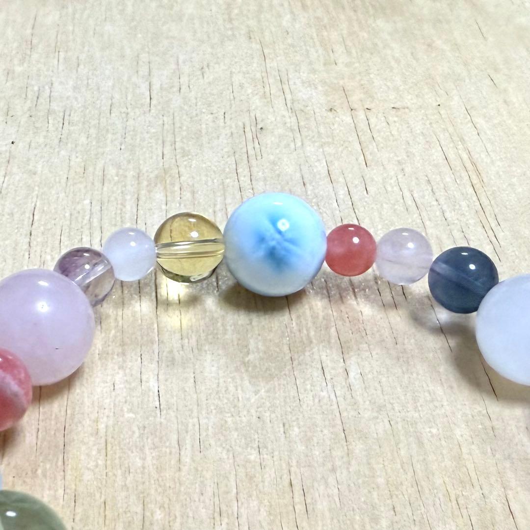 天然石（ラリマー、インカローズ、チャロアイト、ムーンストーン等）ブレスレット