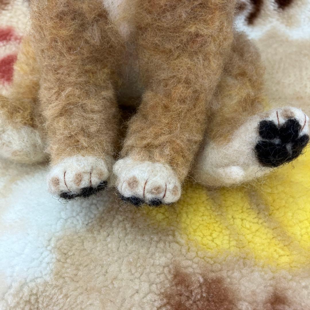 羊毛フェルト 犬 手作り 水玉スカーフ