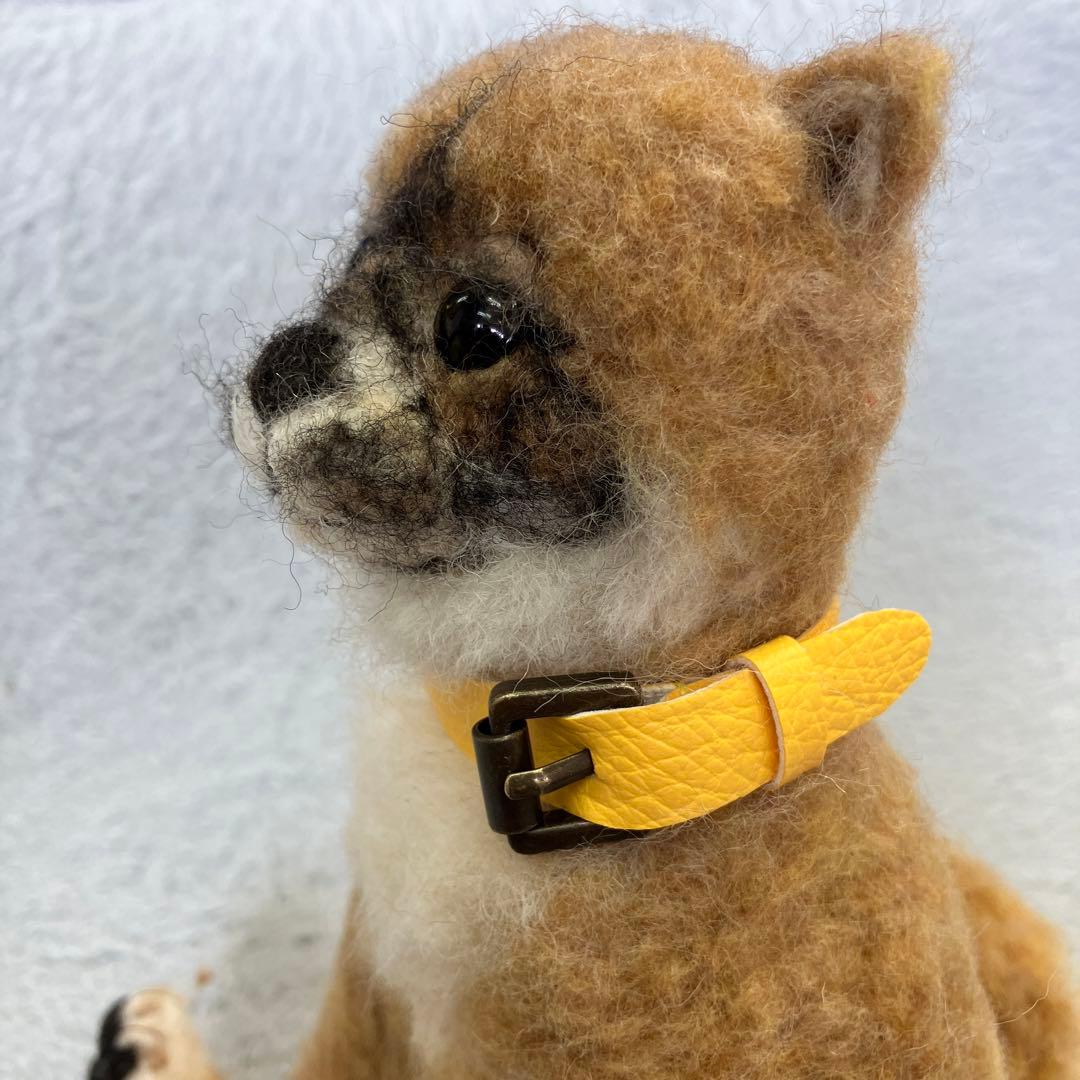 羊毛フェルト 犬 手作り 水玉スカーフ