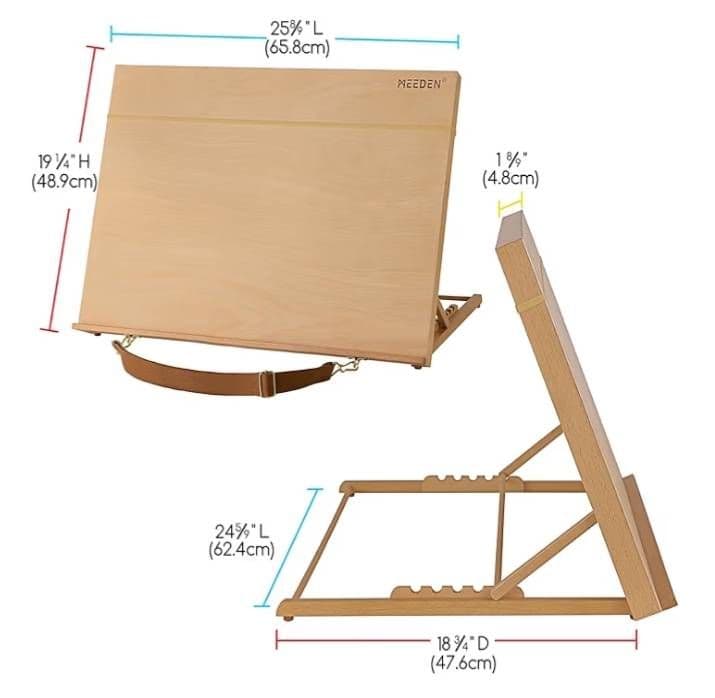 MEEDEN 卓上イーゼル ブナ 木製 A2 スケッチボード
