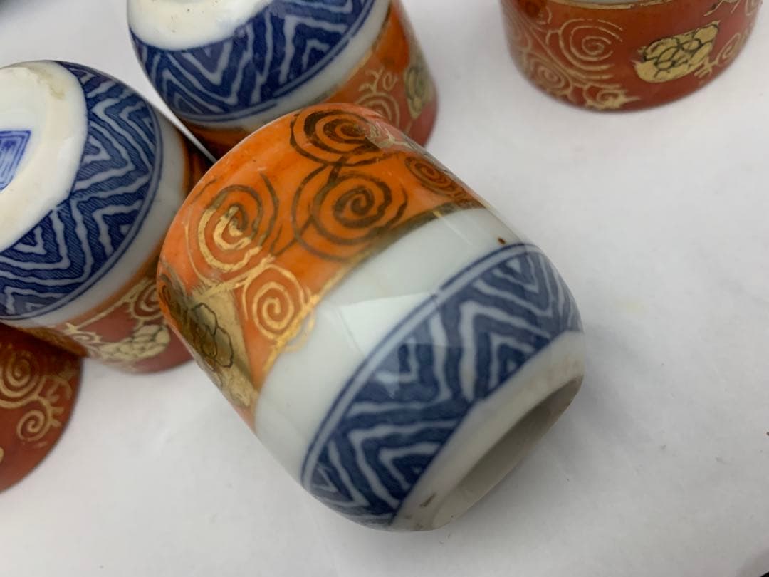 赤絵金彩　覗き　のぞき　20客　器　小鉢　時代/1客にゅう有