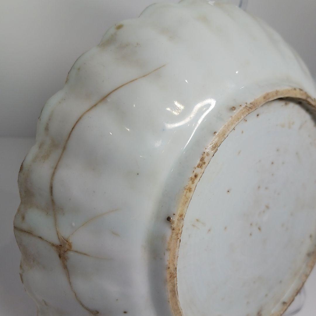 Y547-2 中国 明時代 古染付 厚手 皿 直径17cm　HHH