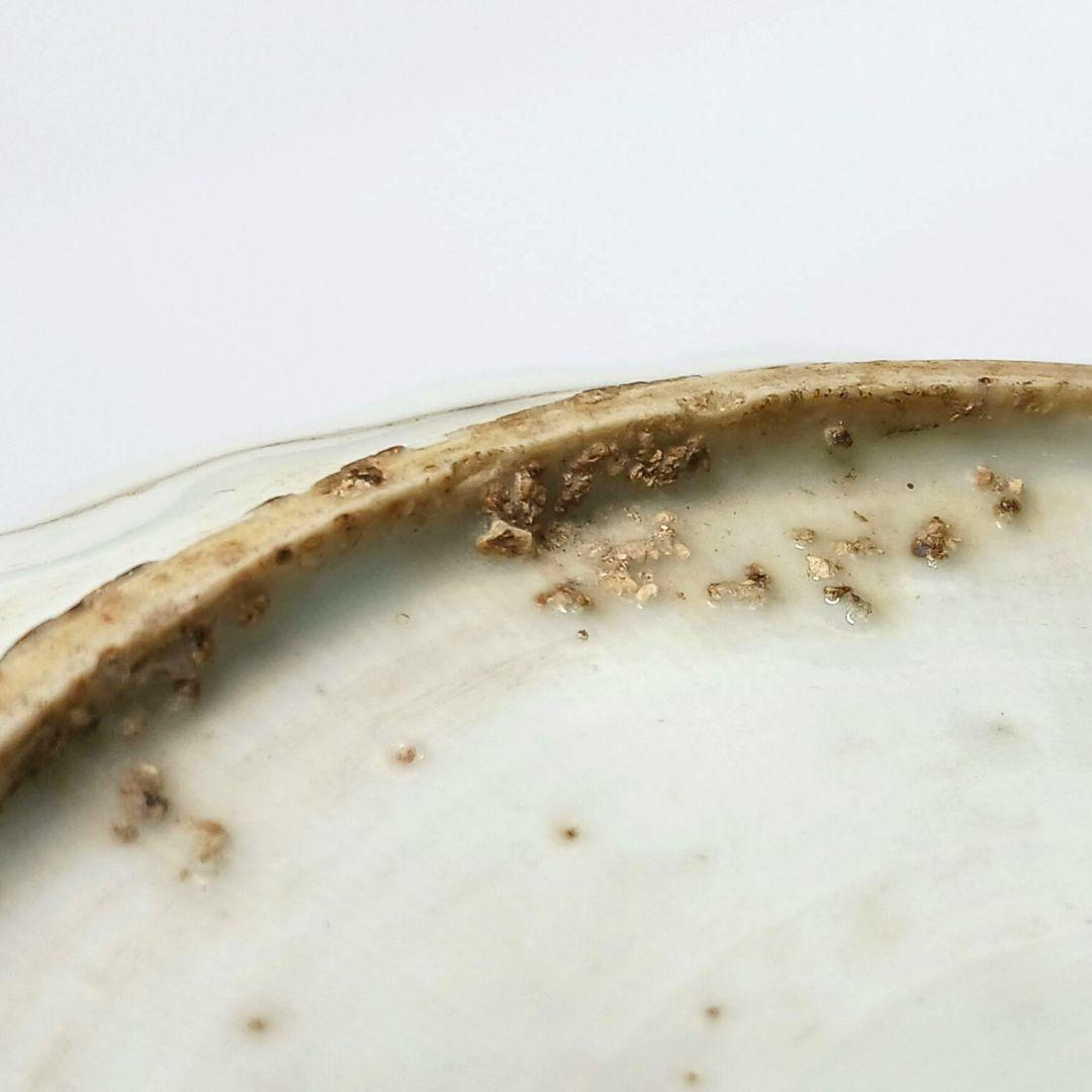 Y547-2 中国 明時代 古染付 厚手 皿 直径17cm　HHH
