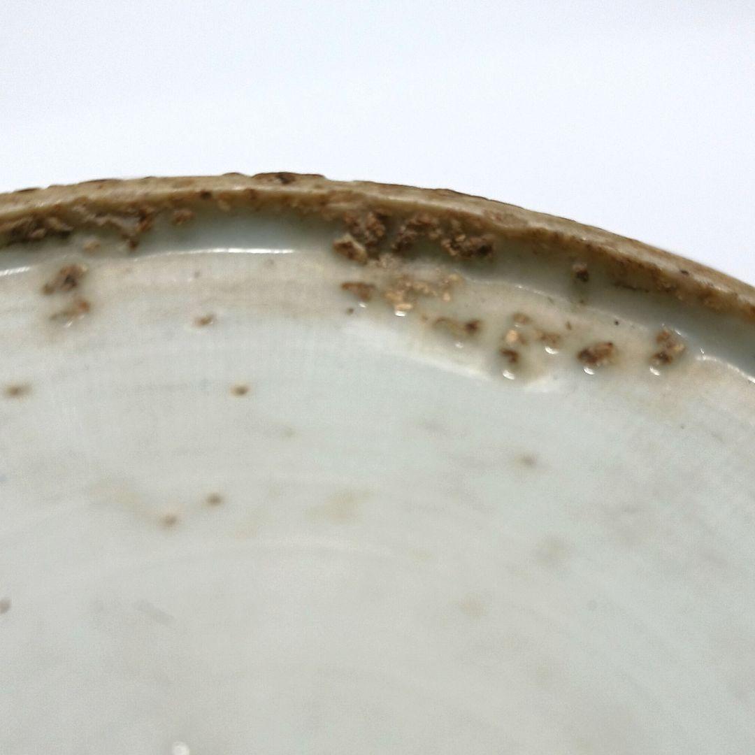 Y547-2 中国 明時代 古染付 厚手 皿 直径17cm　HHH