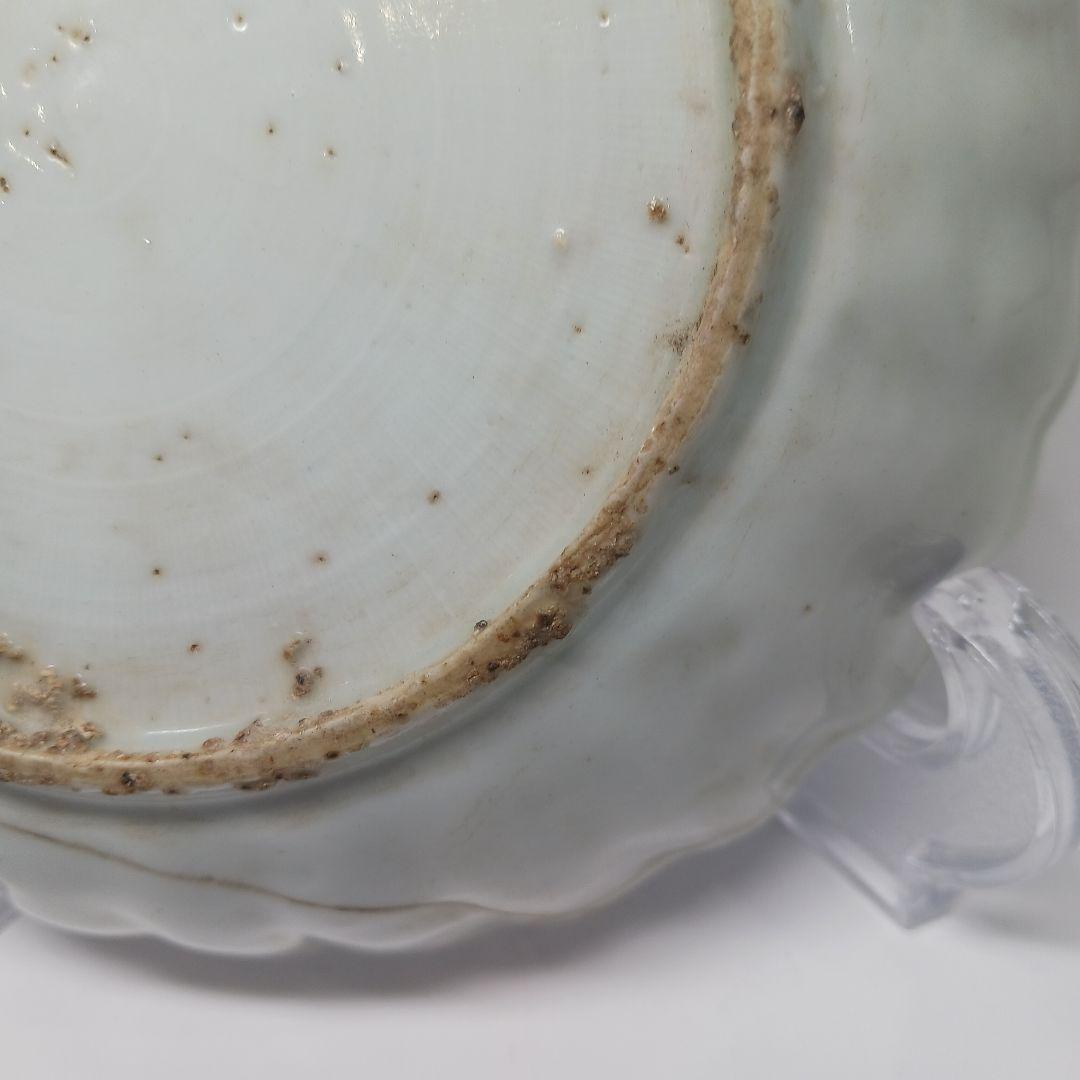 Y547-2 中国 明時代 古染付 厚手 皿 直径17cm　HHH