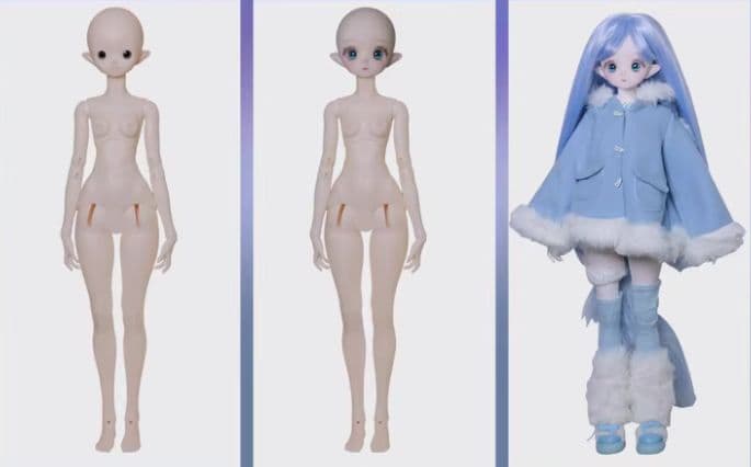 AX519 BJD 1/4 ドール本体 koko 球体関節人形 ハンドメイド