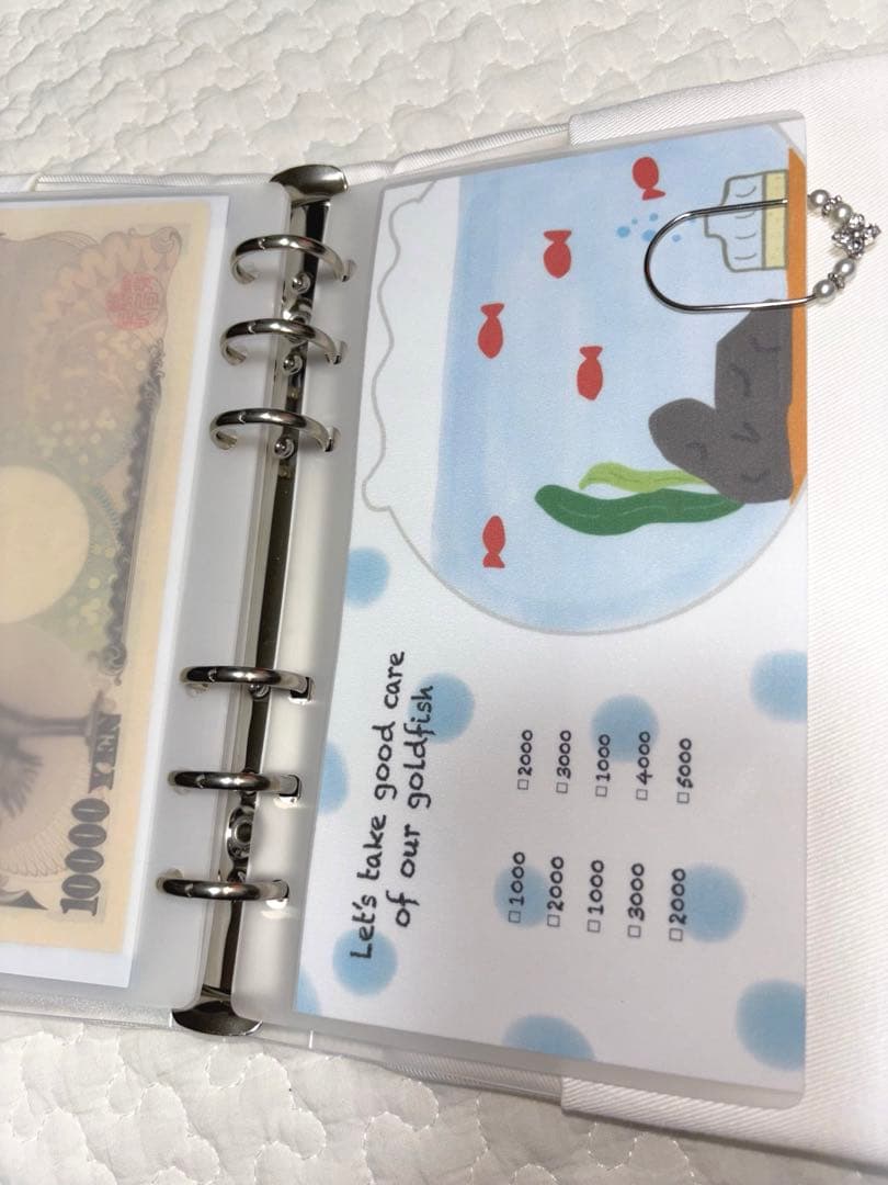 バインダー貯金　saving リフィル⑥金魚　saving 4枚　1600円