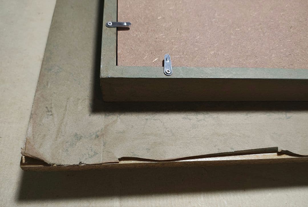 F30号 大型 油絵【旅情 温泉街 昭和レトロ】ヴィンテージ木製額縁付 店舗什器