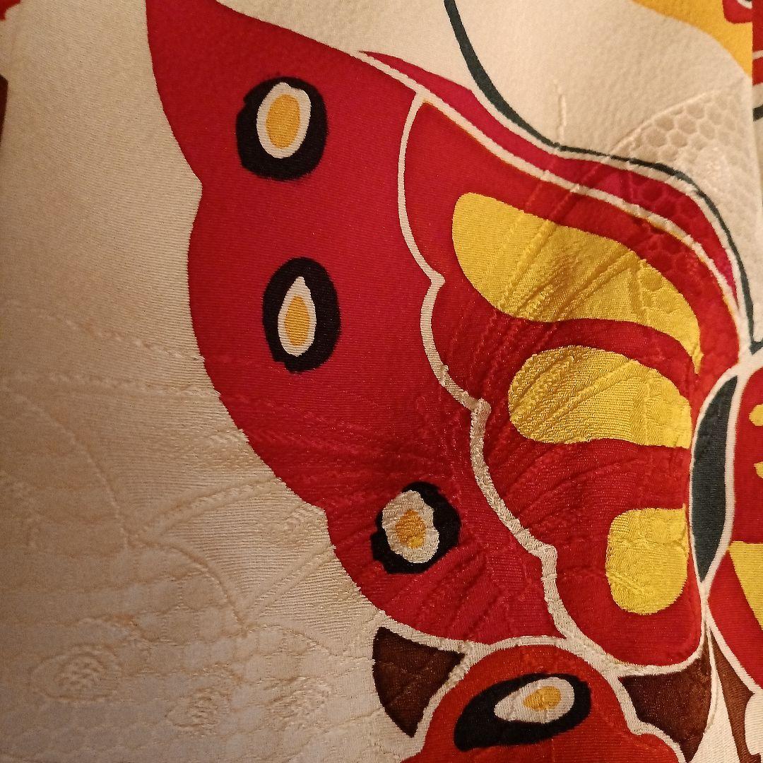 最終七五三5歳〜7歳正絹着物アンティーク誂え 4点セット♡昭和レトロ♡地紋有り