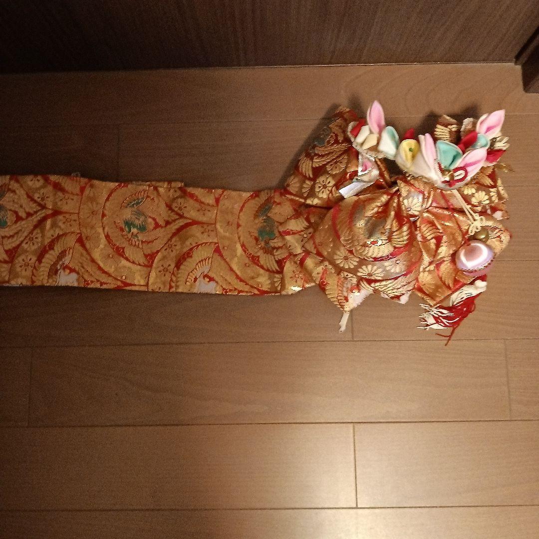 最終七五三5歳〜7歳正絹着物アンティーク誂え 4点セット♡昭和レトロ♡地紋有り