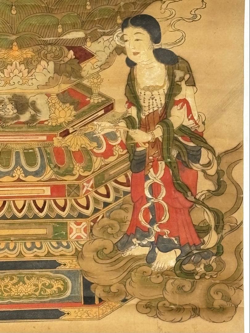 「極彩色木版 法然上人図」総本山知恩院蔵版 1枚|江戸時 浄土宗 仏教美術 和本
