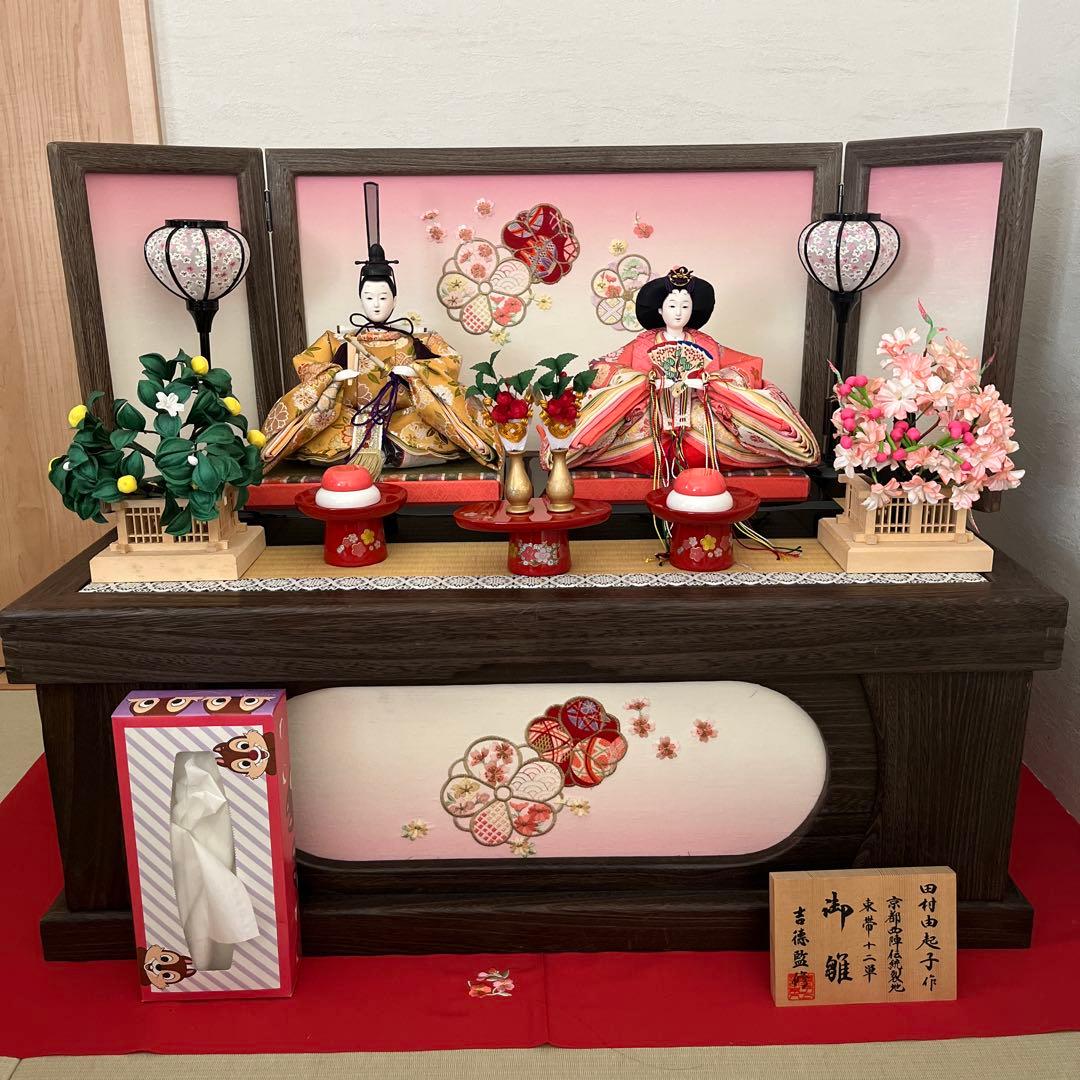 ヒロ⭐︎雛人形 田村由起子作 京都製　吉徳監修　桐箱収納大きめ一段お雛様