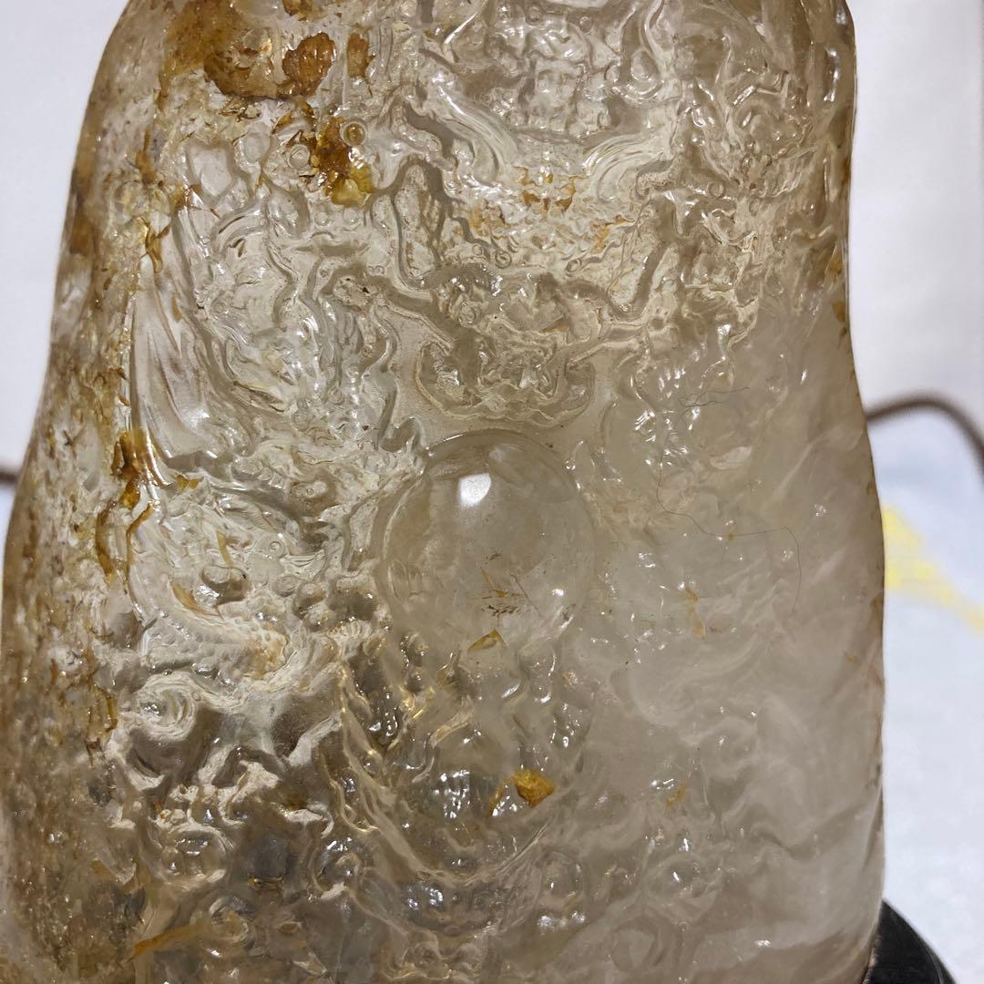 クリスタル 九頭龍の置物 木製台座