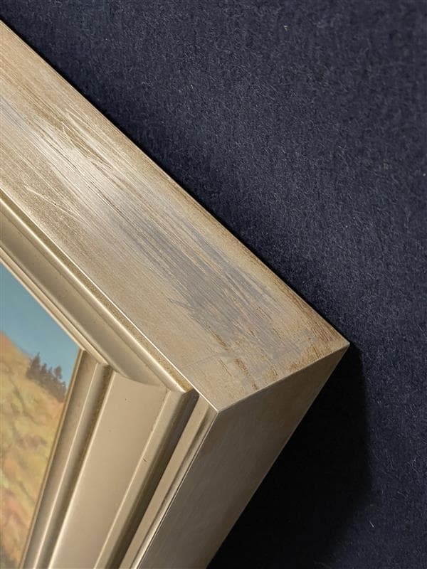 「真作」木下弘勝「芽生きの頃」風景画　油彩画　額装　サイン有り　P10号