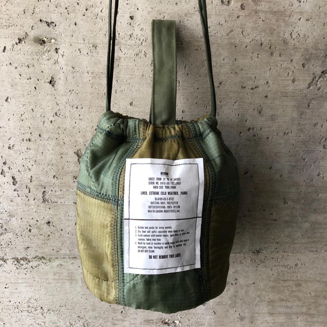 パッチワークリメイクペイシェントバッグ　巾着