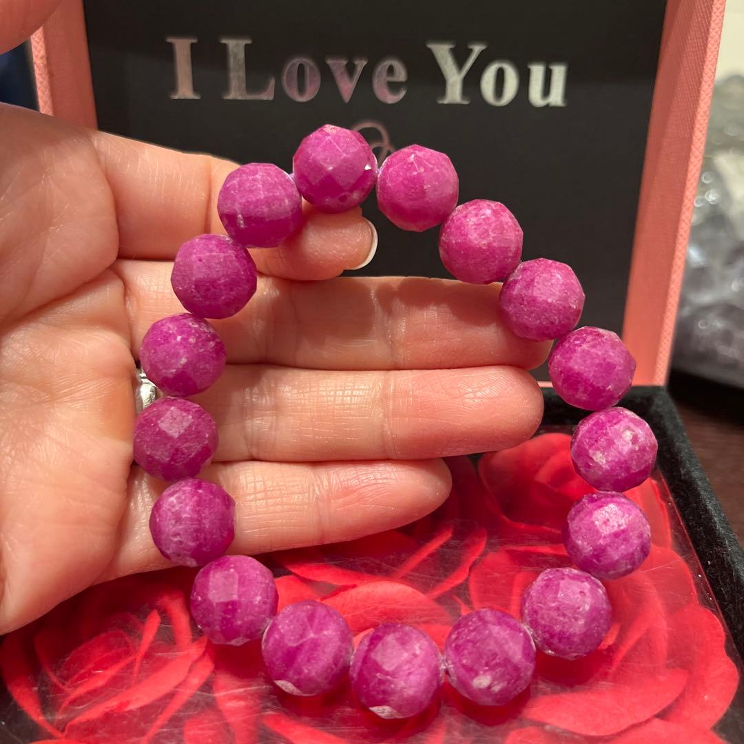 天然石ブレスレット　ルビー　ミャンマー産