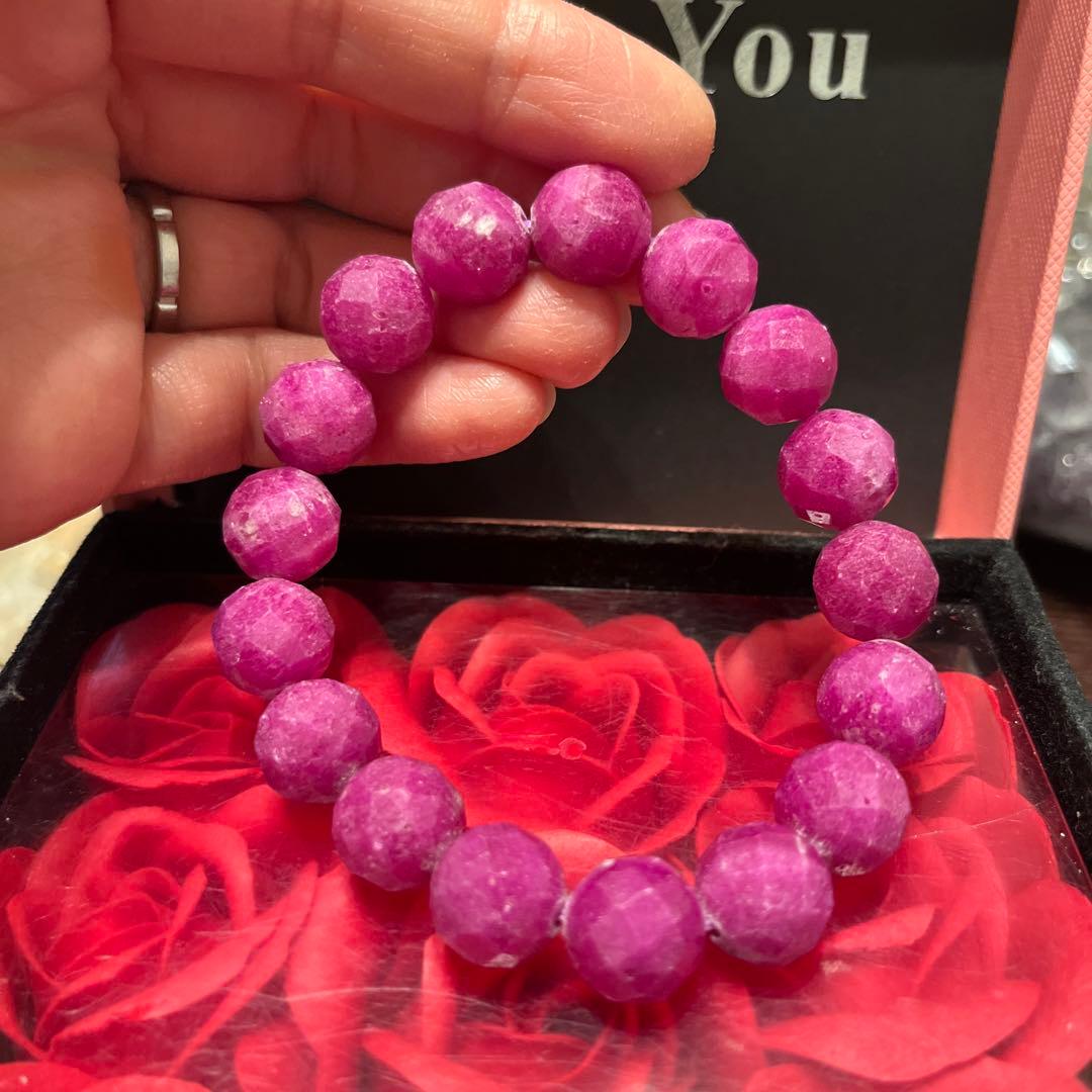 天然石ブレスレット　ルビー　ミャンマー産