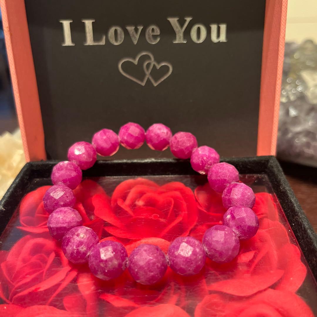 天然石ブレスレット　ルビー　ミャンマー産