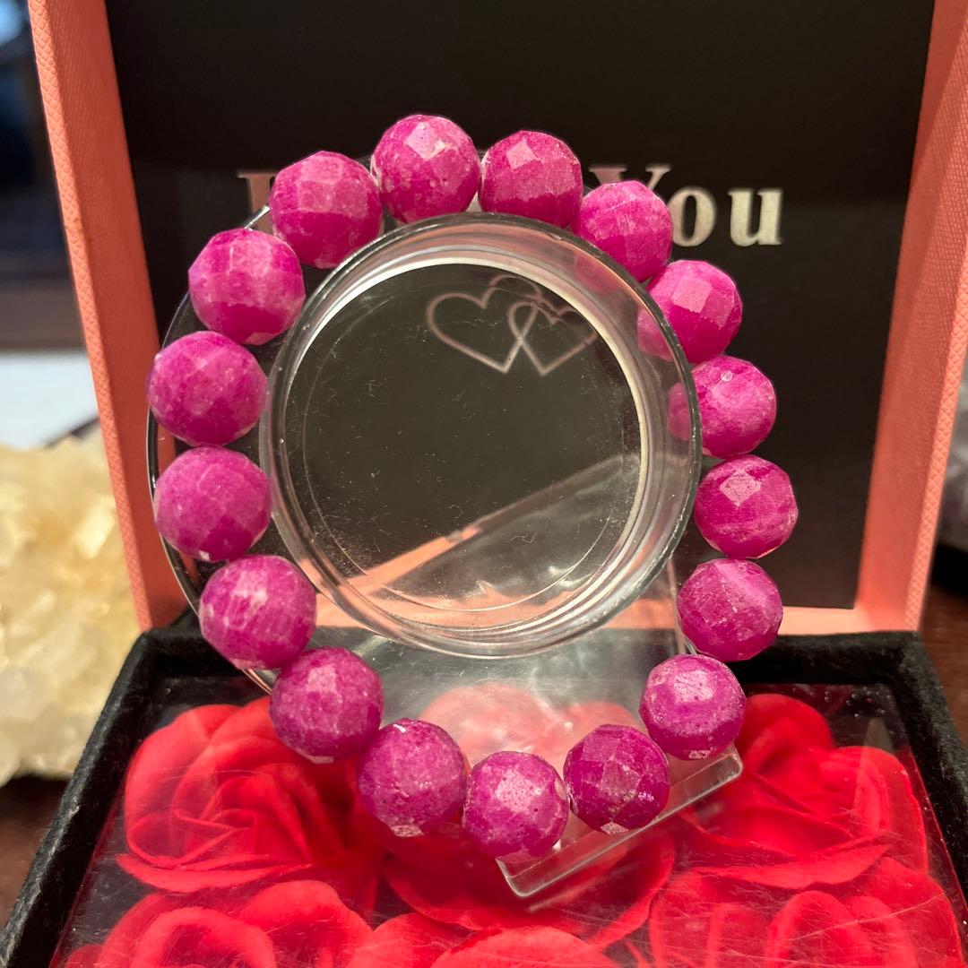 天然石ブレスレット　ルビー　ミャンマー産