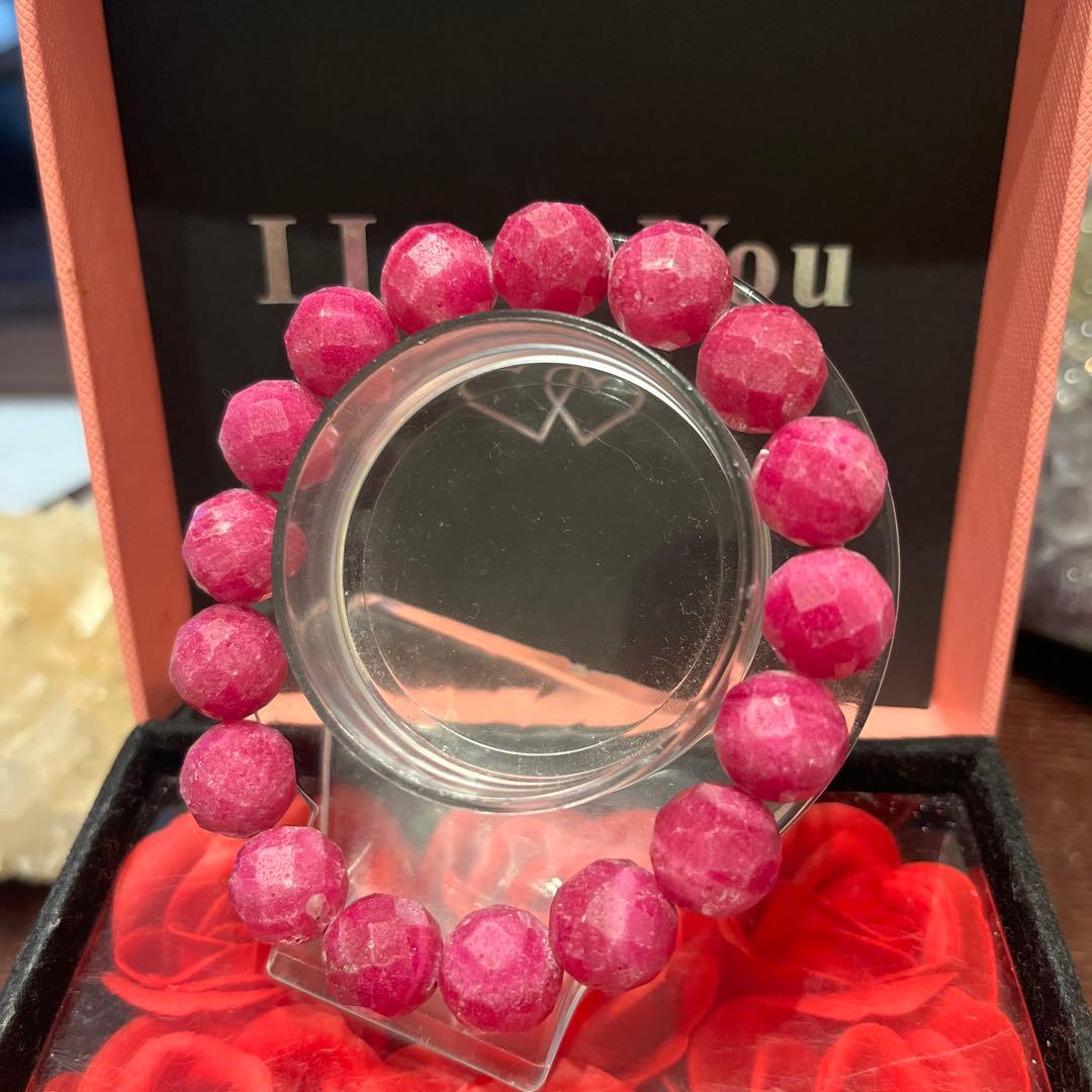 天然石ブレスレット　ルビー　ミャンマー産