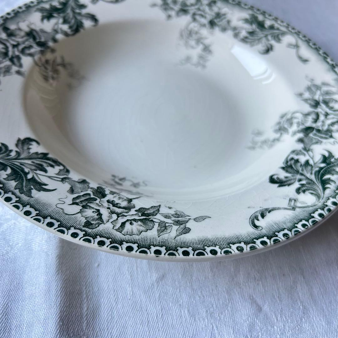 テールドフェール　アイビー　フランス　深皿　グリーン　グレー　　プレート