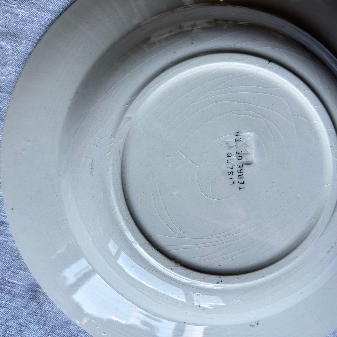 テールドフェール　アイビー　フランス　深皿　グリーン　グレー　　プレート