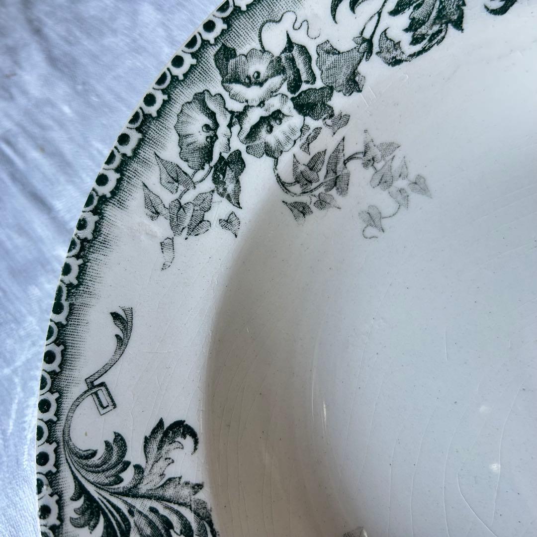 テールドフェール　アイビー　フランス　深皿　グリーン　グレー　　プレート