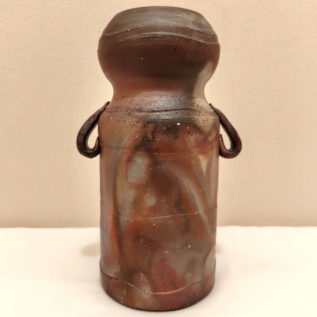 新品 箱付 備前焼 花瓶 一輪挿 木村憲次 英昭 和室 日本 桃蹊堂