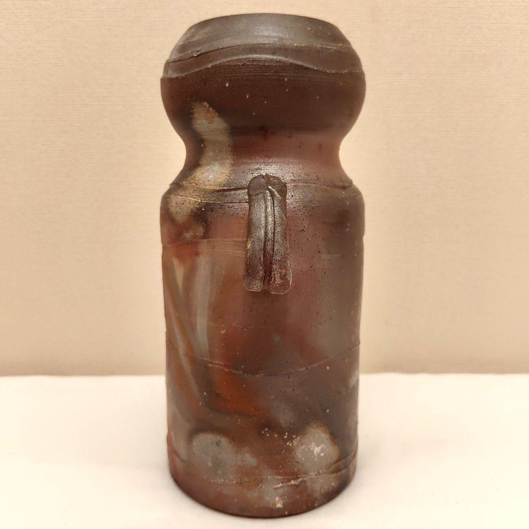 新品 箱付 備前焼 花瓶 一輪挿 木村憲次 英昭 和室 日本 桃蹊堂