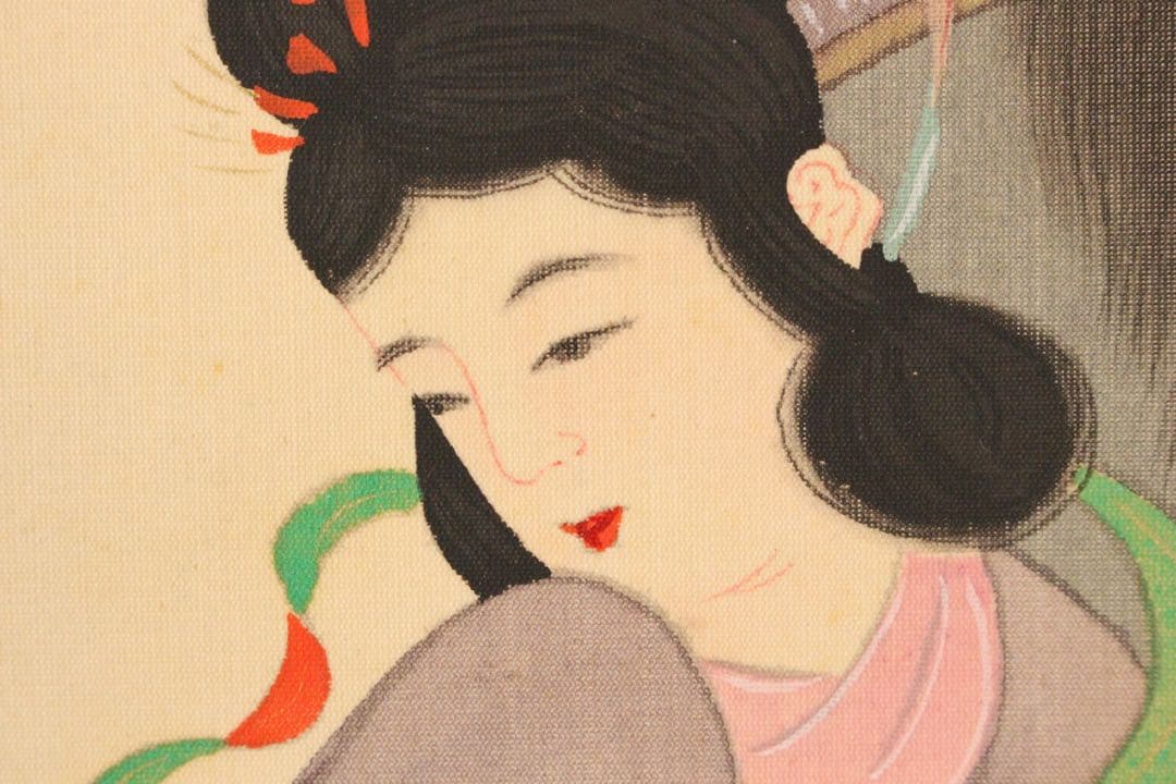No4979 掛軸　在銘　雲海　七福神唐子図　絹本着色　合箱　神仏画　送料無料