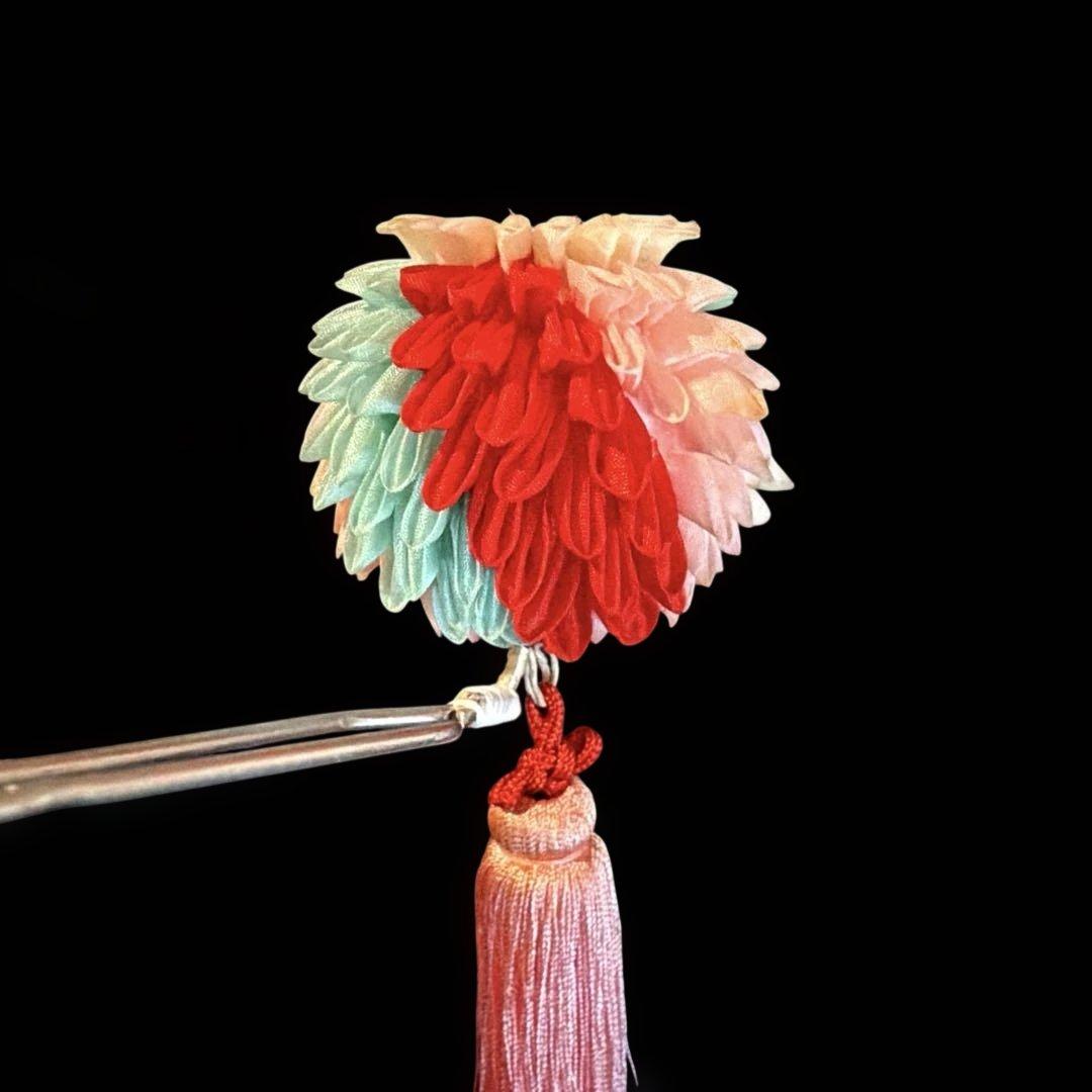 勝山髪飾り 七五三 7歳 (ピンク×藤)