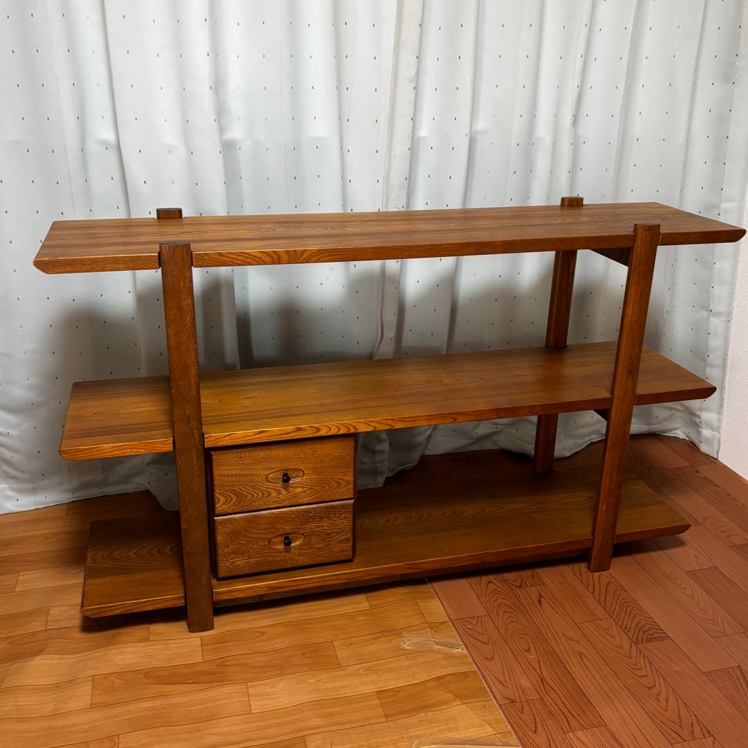 カリモク karimoku 和モダン　引き出し付　飾り棚　シェルフ　135cm