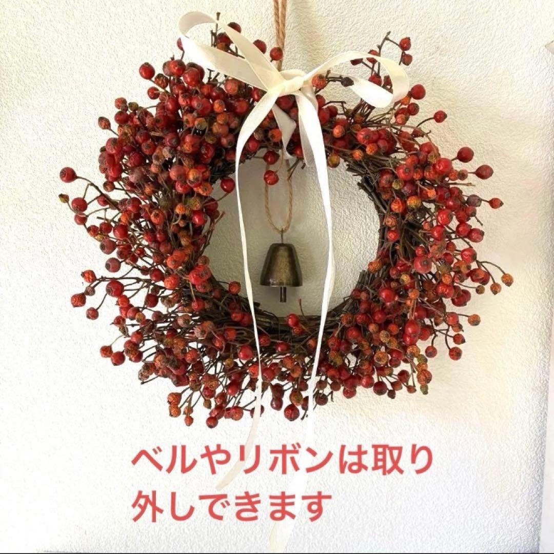 【kitten】野バラの実のリース5WAY小鳥の巣天然ドライクリスマスリース冬