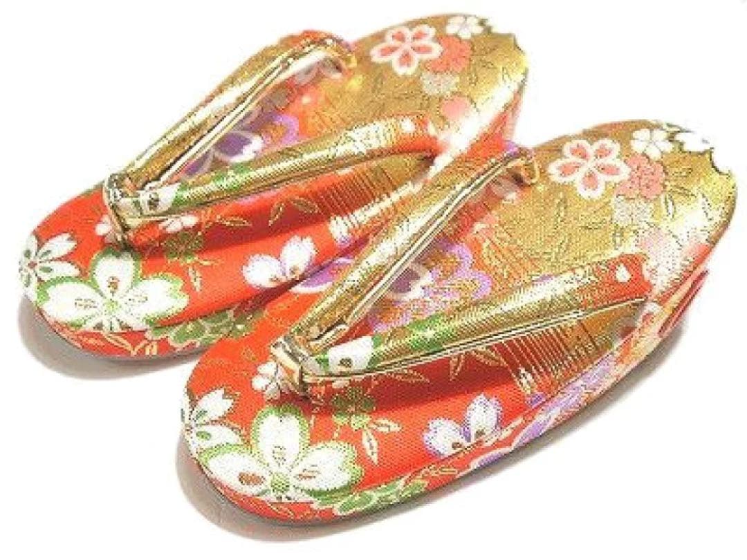 七五三お祝い 女児 箱迫 はこせこ7点セット 3歳用 金襴 3J 赤 桜