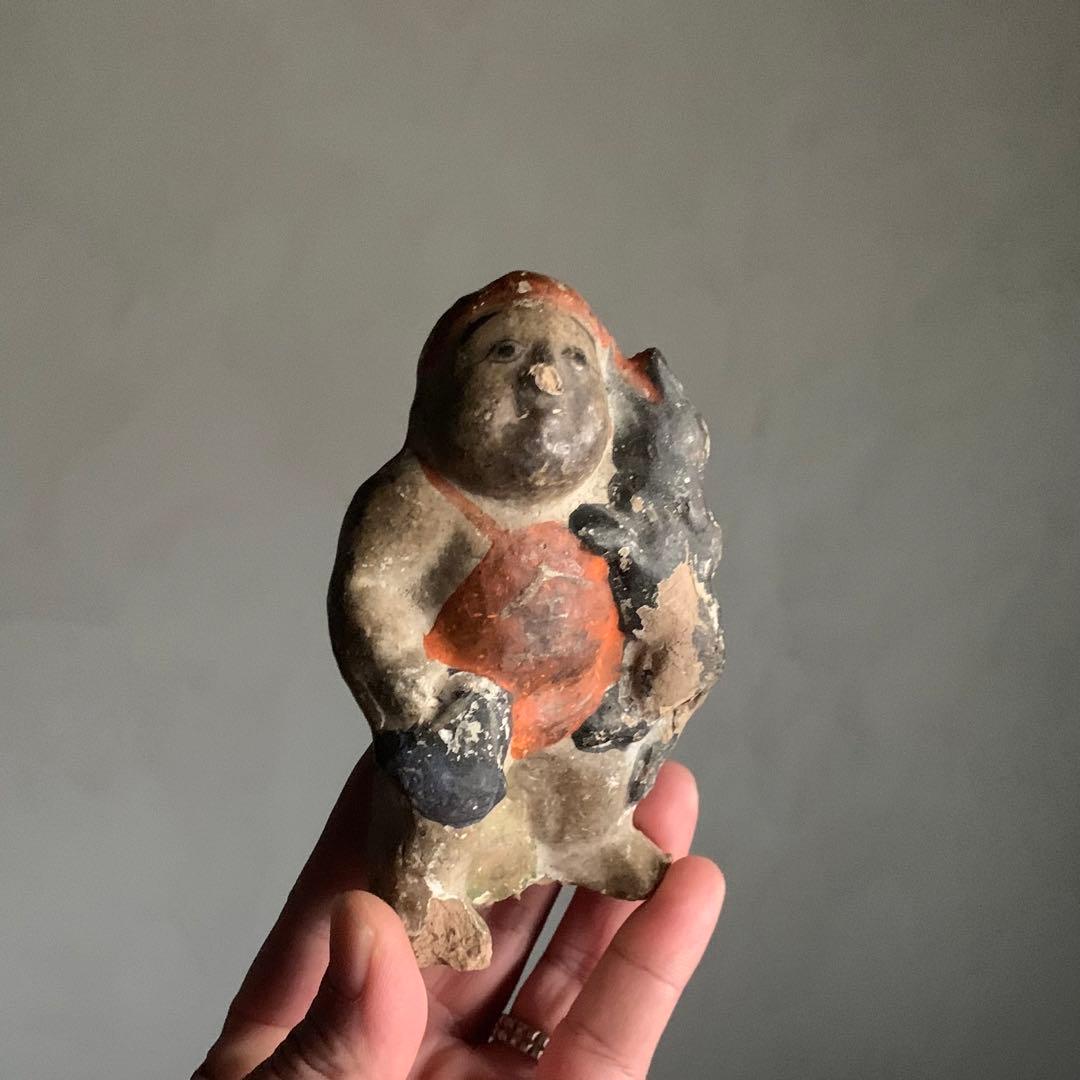 古い 土人形 金太郎 民芸 郷土人形 古道具 オブジェ アンティーク