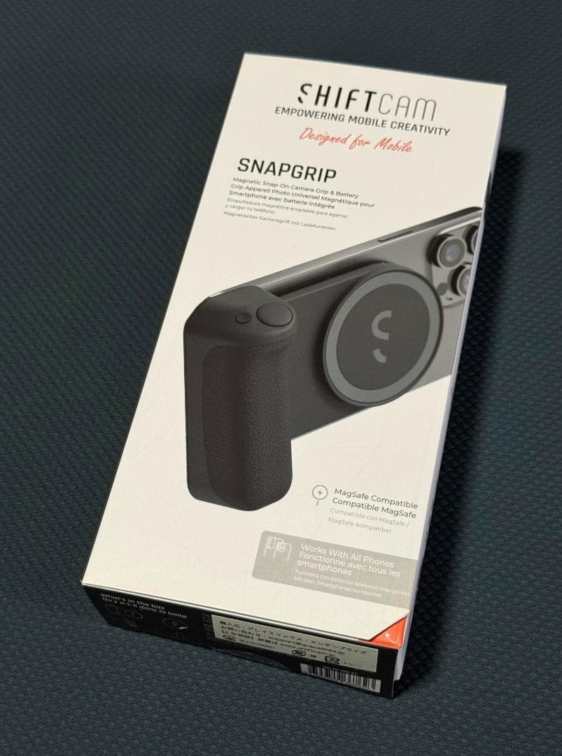 SnapGrip MagSafe対応 モバイルバッテリー内蔵カメラグリップ