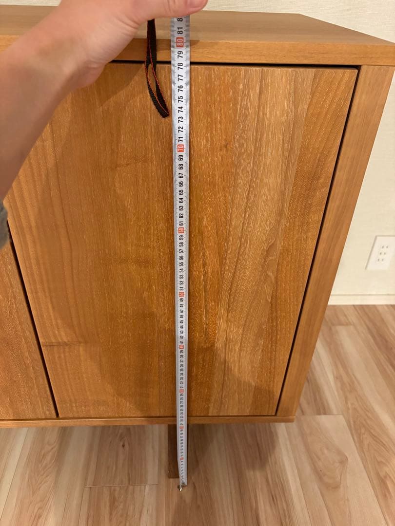 サイドボード　木目調 3扉キャビネット 約160cm
